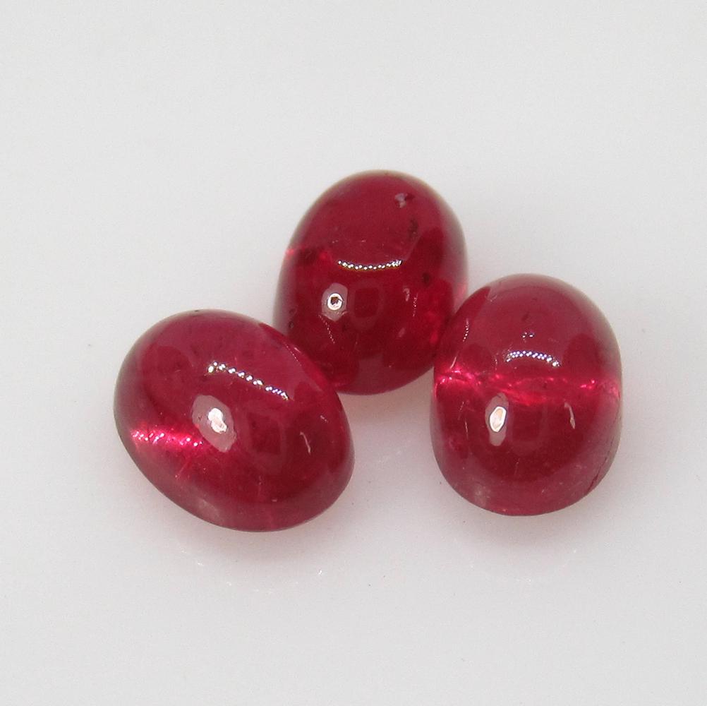 3.01 Ct Natural 3 Red Ruby Oval Set (1 of 2)