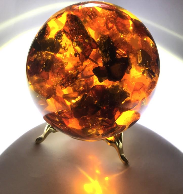 Amazing Vintage Amber Ball on a pedestal (1 of 8)