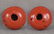 19c glass OJIME netsuke slide red coral - 3