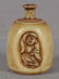 19c staghorn netsuke SAKE BOTTLE with Daikoku