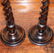 Pair of Impressive 18-1/2-Inch High Oak Barley Twist - 9