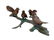 A bronze sculpture of 5 sparrows on a branch - Natural
