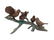 A bronze sculpture of 5 sparrows on a branch - Natural - 2