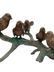 A bronze sculpture of 5 sparrows on a branch - Natural - 4