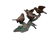 A bronze sculpture of 5 sparrows on a branch - Natural - 6