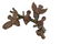 A bronze sculpture of 5 sparrows on a branch - Natural - 8