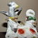 Rare Victorian Staffordshire Bird and Nest Quill - 2