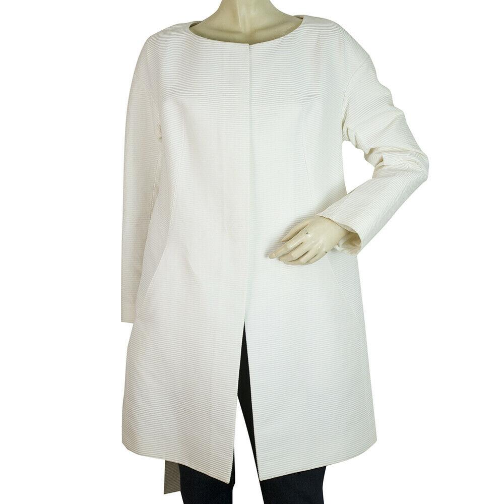 Chloe Woman's Belted White Jacquard Silk Cotton Trench: Chloe Woman's Belted White Jacquard Silk Cotton Trench Jacket Coat sz 36 The most stylish jacket of this season is this white Chloe trench coat. It is single breasted, collarless and features side poc
