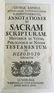 1731 ANNOTATIONES in SACRAM SCRIPTURAM ex HERODOTO - 3
