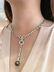 Reversible Black Pearl Drop Diamond Link Necklace in - 2
