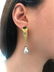 Green Tourmaline and Baroque Pearl Drop Earrings in 18k - 3