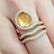 Citrine and Diamond Wrap Ring in 18k Yellow Gold-
