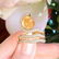 Citrine and Diamond Wrap Ring in 18k Yellow Gold- - 4