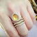 Citrine and Diamond Wrap Ring in 18k Yellow Gold- - 9