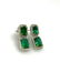 Emerald & Diamond Drop Earrings in 18k White Gold - - 2