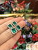 Emerald & Diamond Drop Earrings in 18k White Gold - - 3