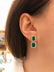 Emerald & Diamond Drop Earrings in 18k White Gold - - 4