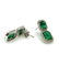 Emerald & Diamond Drop Earrings in 18k White Gold - - 6