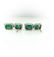 Emerald & Diamond Drop Earrings in 18k White Gold - - 9