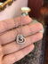 Double Heart Diamond Pendant with Round Diamonds in - 3
