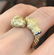 Double Lion Head Diamond and Enamel Ring in Textured - 2