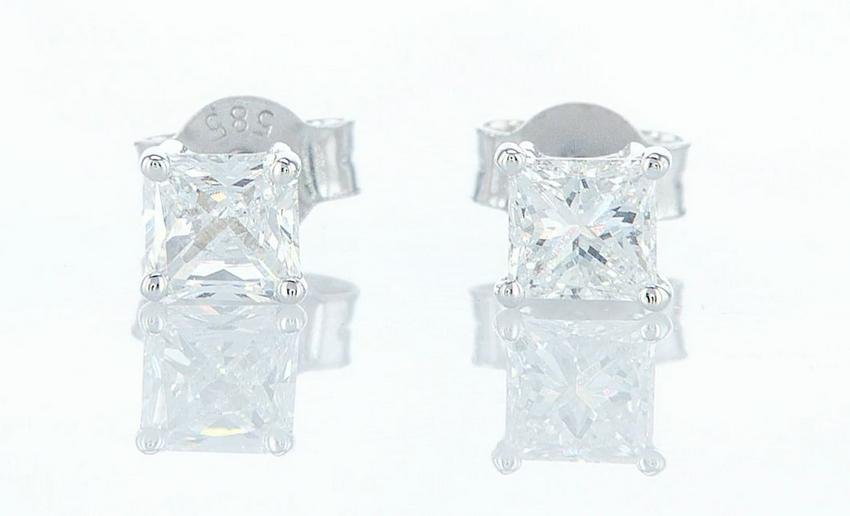 14 kt. White gold - Earrings - 0.62 ct Diamond - (1 of 6)