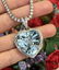 40 ct Heart Shape Aquamarine and Diamond Pendant in 18k