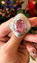 12.07cts Oval Pink Sapphire and Diamond Ballerina Ring - 2