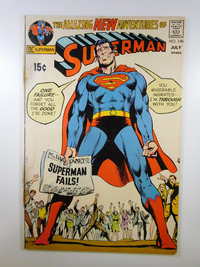 Superman #240: No Reserve! Superman #240. FR Cover Detached Shipping: Individual Comics: Flat-rate of $9.99 (1-8 comics) or $19.99 (9+ comics) to anywhere within the contiguous U.S. International: Foreign shipping r
