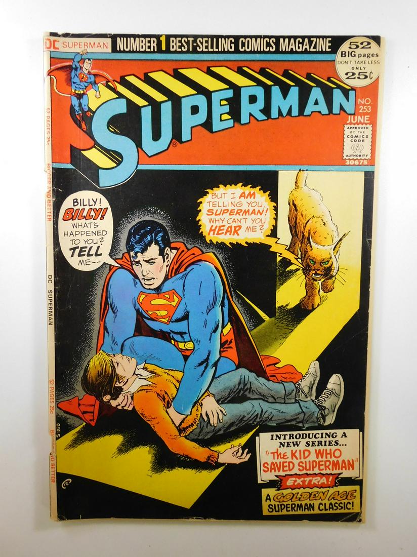 Superman #253: No Reserve! Superman #253. FN- Shipping: Individual Comics: Flat-rate of $9.99 (1-8 comics) or $19.99 (9+ comics) to anywhere within the contiguous U.S. International: Foreign shipping rates are deter
