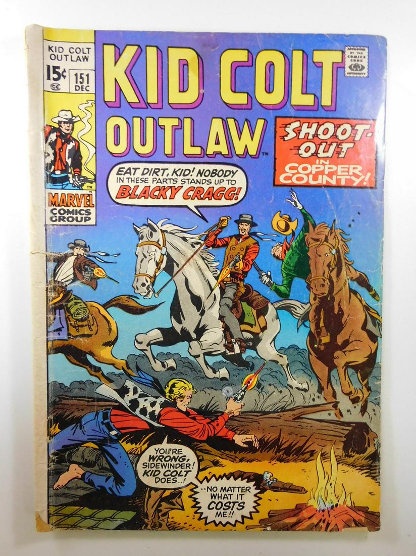 Kid Colt Outlaw #151: No Reserve! Kid Colt Outlaw #151. GD+ Shipping: Individual Comics: Flat-rate of $9.99 (1-8 comics) or $19.99 (9+ comics) to anywhere within the contiguous U.S. International: Foreign shipping rates ar