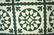 40s Green & White Mariner's Compass Antique Quilt - 5