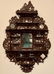 Father Time Wood Filagree Calendar Shelf, c. 1920