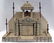 Folk Art wood church bird feeder.