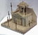 Folk Art wood church bird feeder. - 3