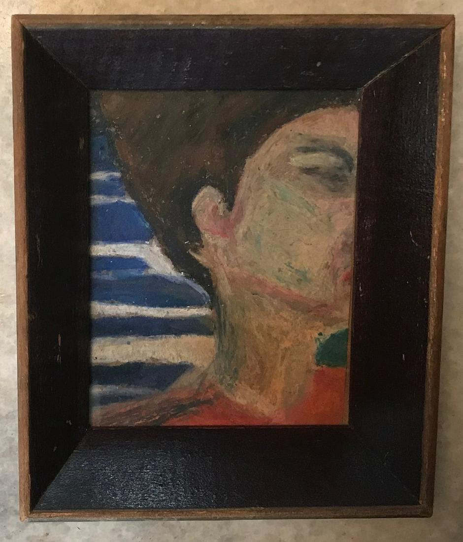 Louis Ferretti Abstract Oil on Board Portrait (1 of 2)