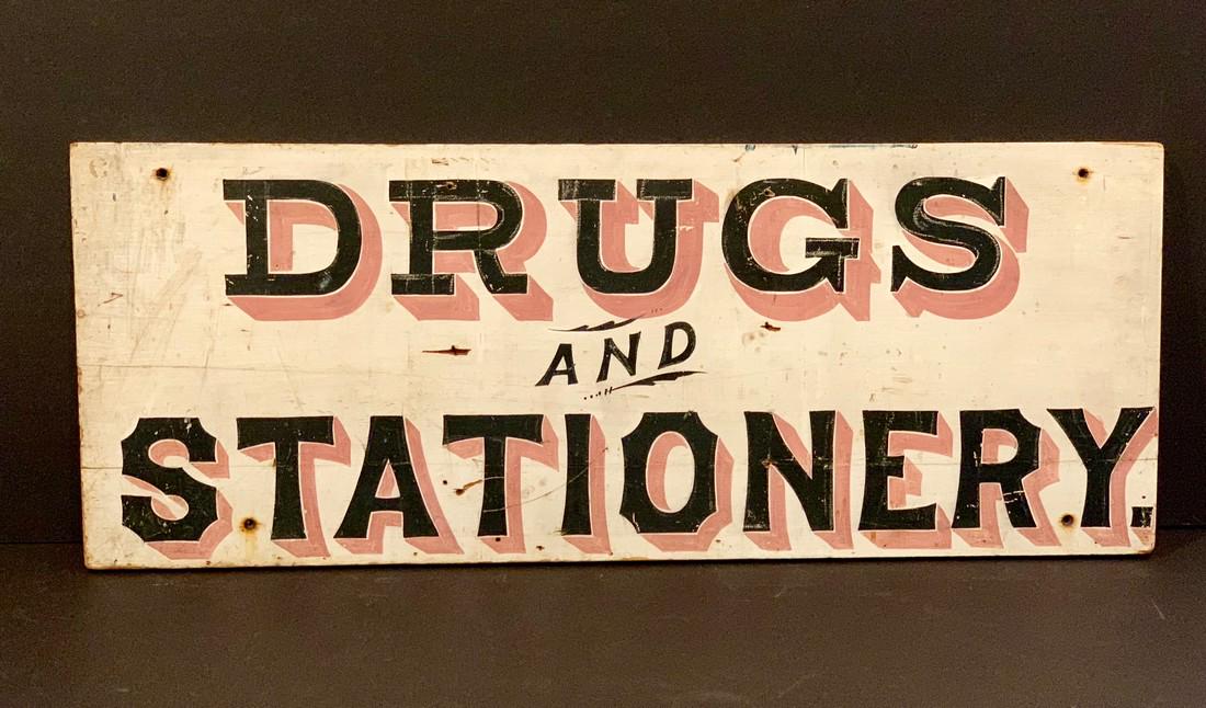 DRUGS AND STATIONERY Trade Sign, c. 1870 (1 of 6)