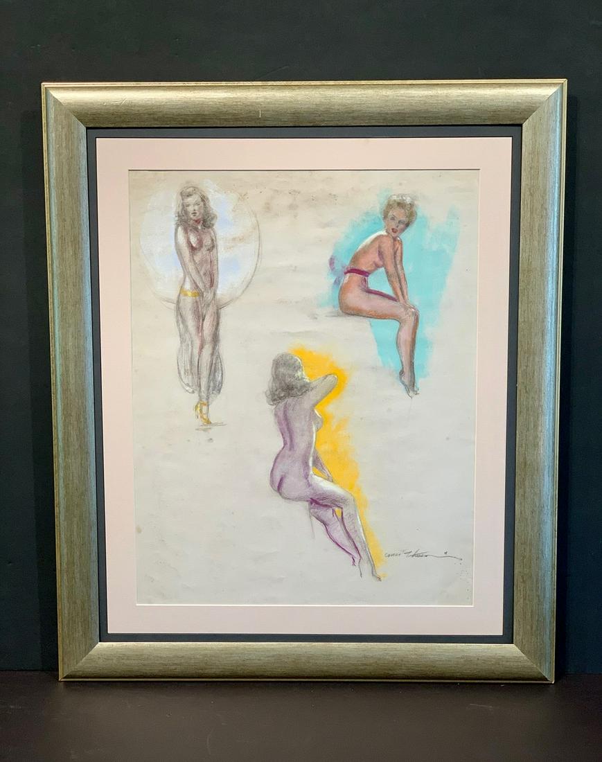 Original Studies of Three Female Nudes, c. 1940 (1 of 5)