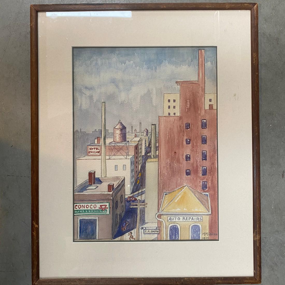 Antique Cityscape Painting of Chicago, signed and dated (1 of 4)