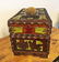 Tramp art Sewing Box w Paint & Figural Carvings - 3