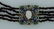 Antique 3 CAMEO MEDALLIONS on 5-STRAND GARNET BEAD - 6