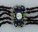 Antique 3 CAMEO MEDALLIONS on 5-STRAND GARNET BEAD - 7