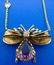 14k Bug Insect Fly Necklace with Amethyst, Opal & - 2