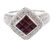 18k White Gold Diamond Ruby Ring