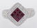 18k White Gold Diamond Ruby Ring - 3