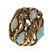 WOW 14k Yellow Gold, Diamond & Opal Ring Circa 1960!