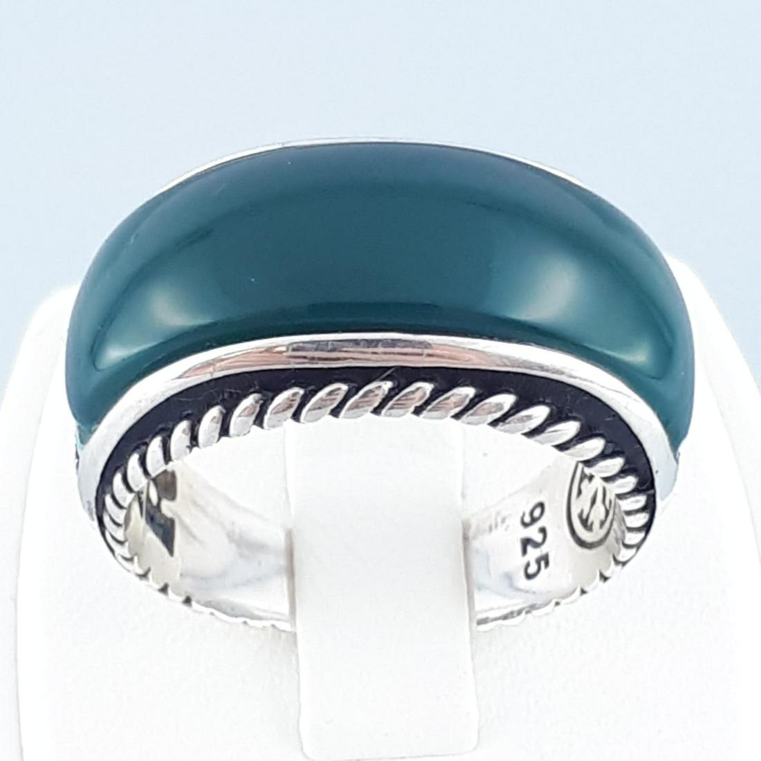 925 Sterling Silver - Ring: Ring Gender : Men Material : 925 Sterling Silver With Green Cornelian Stone Weight : 0,34 ozt. / 10,5 gr Size : US:10½ , EU:63.4 , UK:U , D:20.5 mm Free resizing on demand Will be shi