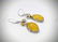 925 SS Monkey Designed Earrings w Yellow Jade & Golden - 2