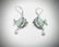 Angel Fish Designed Earrings w Jade, Aquamarine, - 2