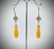 Dangly Yellow Jade Drop Earrings w Melanite - 3